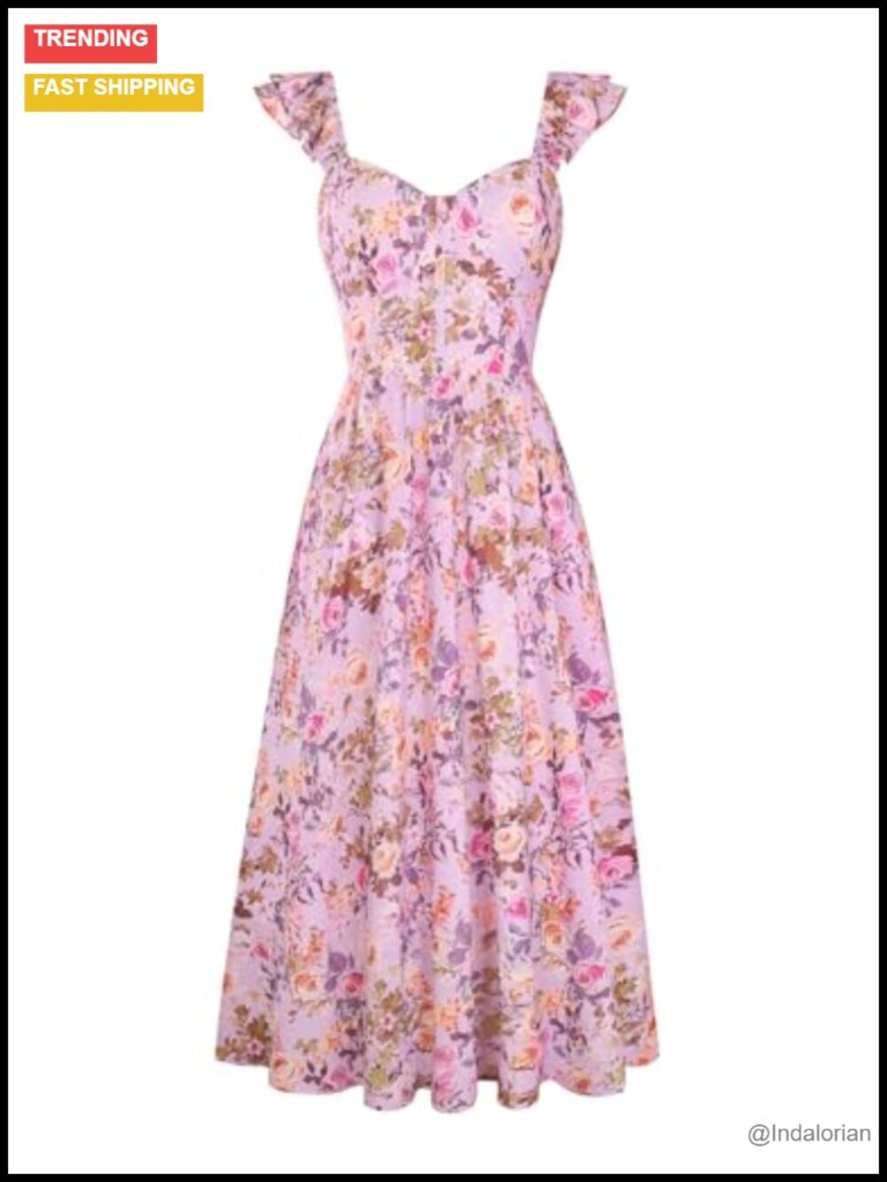 Women Summer Maxi Floral Corset Dress Ruffle Sleeve Milkmaid Wedding Guest
